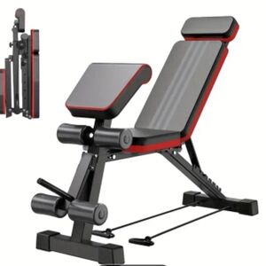 Adjustable Black and Red Workout Bench